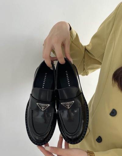 Replica Korean Style Black Chunky Shoes For Women #797393 $46.82 USD for Wholesale