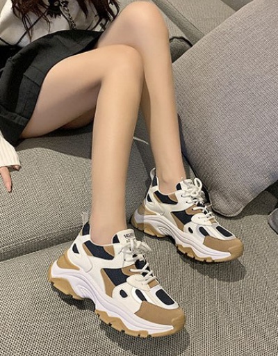 Replica Exercise Contrast Color Wedge Sneakers For Women #797400 $27.86 USD for Wholesale