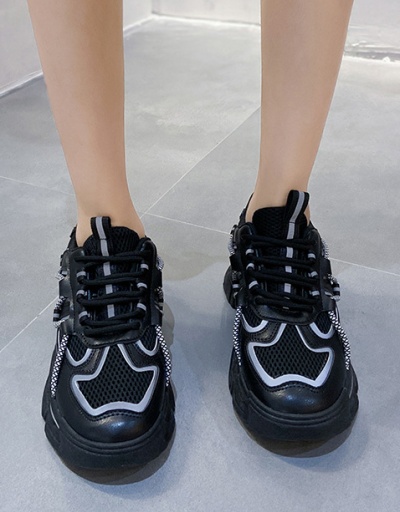 Replica Individual Reflective Lace Up Fashion Sneakers #797402 $35.49 USD for Wholesale