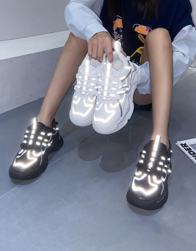 Replica Individual Reflective Lace Up Fashion Sneakers #797402 $35.49 USD for Wholesale