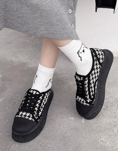 Replica Korean Plush Cotton Chunky Soles Canvas Shoes #797410 $28.65 USD for Wholesale