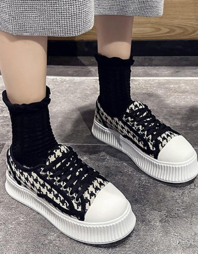 Replica Korean Plush Cotton Chunky Soles Canvas Shoes #797410 $28.65 USD for Wholesale