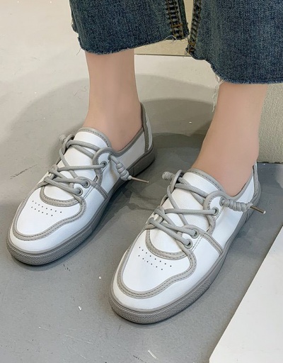 Casual Lace Up All-Match White Canvas Shoes #797413 $35.10 USD, Wholesale Fashion Sneaker