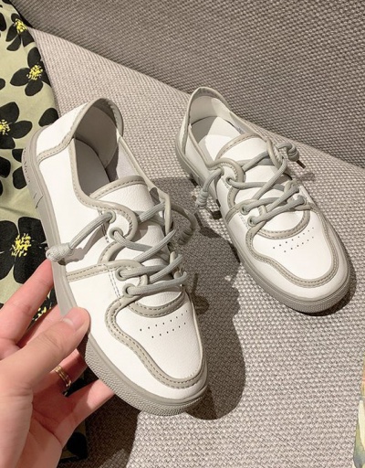 Replica Casual Lace Up All-Match White Canvas Shoes #797413 $35.10 USD for Wholesale