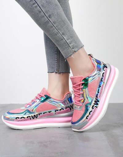 Replica Active Glossy Letter Wedge Lace Up Women Sneakers #797417 $47.13 USD for Wholesale