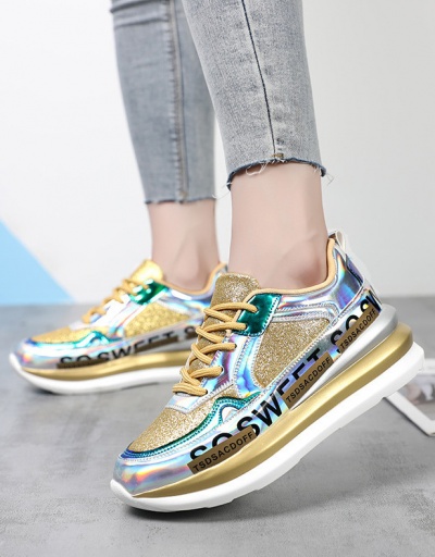 Replica Active Glossy Letter Wedge Lace Up Women Sneakers #797417 $47.13 USD for Wholesale