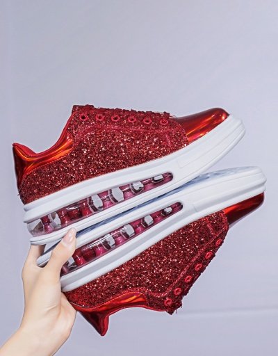 Replica Trendy Breathable Sequined Round Toe Sneakers #797426 $52.39 USD for Wholesale