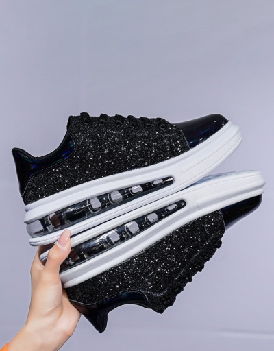 Replica Trendy Breathable Sequined Round Toe Sneakers #797426 $52.39 USD for Wholesale