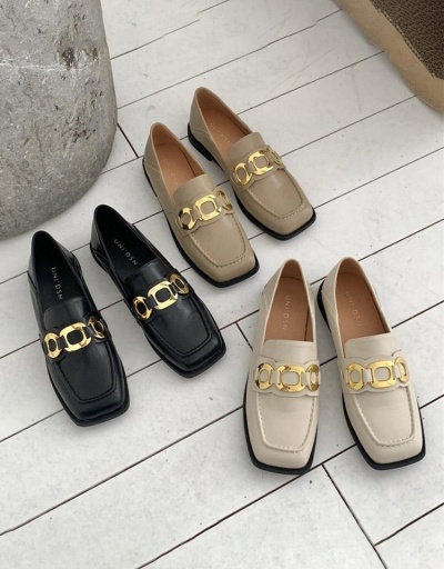 Replica Casual Square Toe Metal Chain Slip On Flat Shoes #797430 $45.06 USD for Wholesale