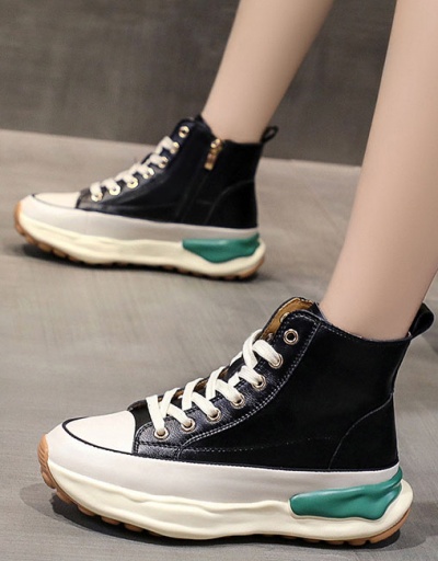 Replica Autumn Contrast Color Wedge Running Shoes  #797433 $34.53 USD for Wholesale