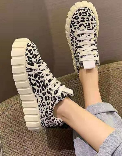 Replica New Round Toe Animal Print Sneakers Shoes #797435 $25.90 USD for Wholesale