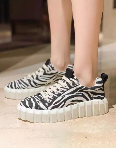 Replica New Round Toe Animal Print Sneakers Shoes #797435 $25.90 USD for Wholesale