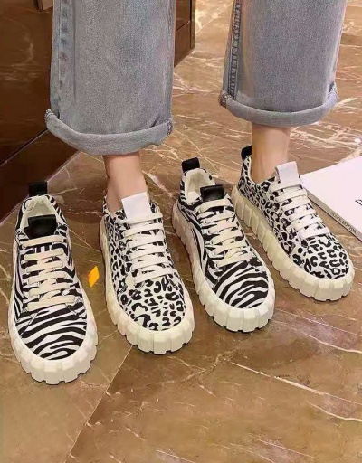 Replica New Round Toe Animal Print Sneakers Shoes #797435 $25.90 USD for Wholesale