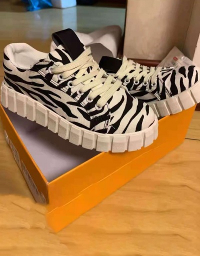 Replica New Round Toe Animal Print Sneakers Shoes #797435 $25.90 USD for Wholesale