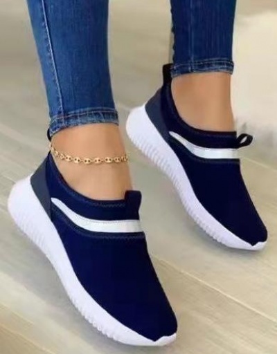 Knitted Casual Chunky Soles Slip On Shoes Women #797441 $24.21 USD, Wholesale Fashion Flats