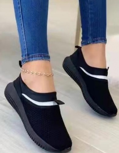 Replica Knitted Casual Chunky Soles Slip On Shoes Women #797441 $24.21 USD for Wholesale