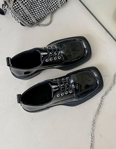 Replica Latest Style Square Toe Chain Pu Slip On Shoes #797443 $21.97 USD for Wholesale