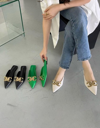 Replica Korean Style Pointed Toe Slide Slippers For Ladies #797447 $45.06 USD for Wholesale