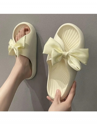 Replica Simple Design Bow Solid Color Bandage Beach Slippers  #797457 $15.80 USD for Wholesale