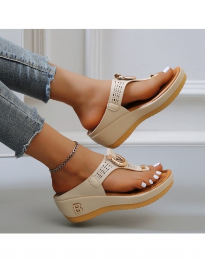 Casual Fashion Hollow Out Round Toe Solid Color Slippers  #797459 $21.13 USD, Wholesale Fashion Slippers