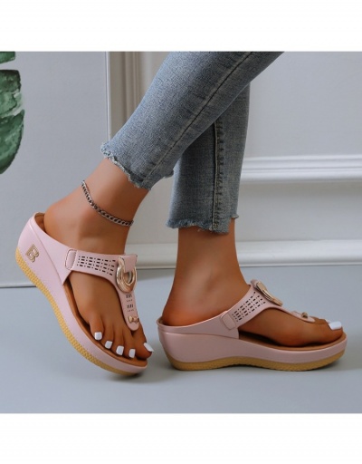 Replica Casual Fashion Hollow Out Round Toe Solid Color Slippers  #797459 $21.13 USD for Wholesale