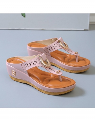 Replica Casual Fashion Hollow Out Round Toe Solid Color Slippers  #797459 $21.13 USD for Wholesale