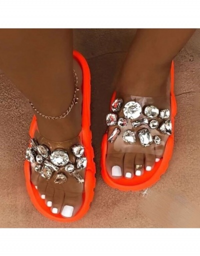 Summer Fashion Transparent Beading Casual Slippers  #797464 $25.48 USD, Wholesale Fashion Slippers