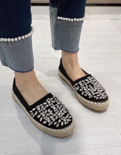 Casual Latest Style Rhinestone Slip On Flat Shoes #797467 $51.46 USD, Wholesale Fashion Flats