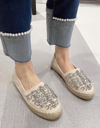 Replica Casual Latest Style Rhinestone Slip On Flat Shoes #797467 $51.46 USD for Wholesale