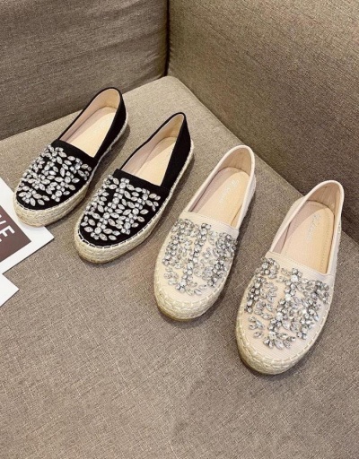 Replica Casual Latest Style Rhinestone Slip On Flat Shoes #797467 $51.46 USD for Wholesale