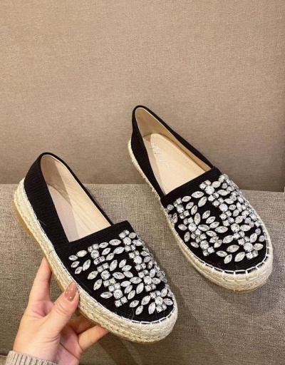 Replica Casual Latest Style Rhinestone Slip On Flat Shoes #797467 $51.46 USD for Wholesale