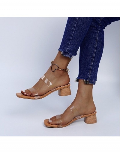 Replica Casual Fashion See Through Square Toe Summer Slippers  #797468 $17.88 USD for Wholesale