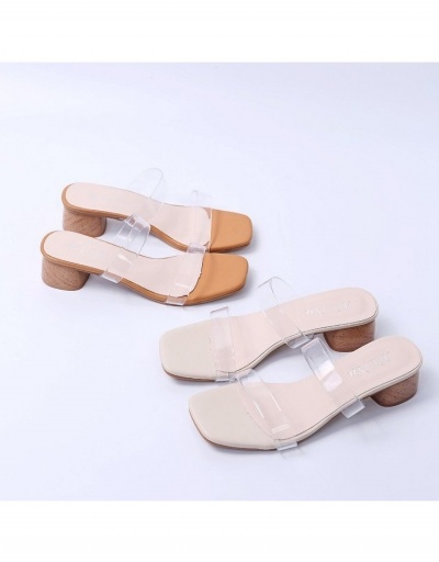 Replica Casual Fashion See Through Square Toe Summer Slippers  #797468 $17.88 USD for Wholesale