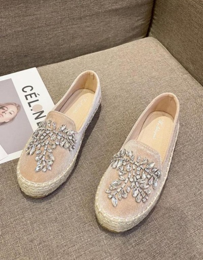 Replica Casual Latest Style Rhinestone Flats Shoes #797469 $47.32 USD for Wholesale