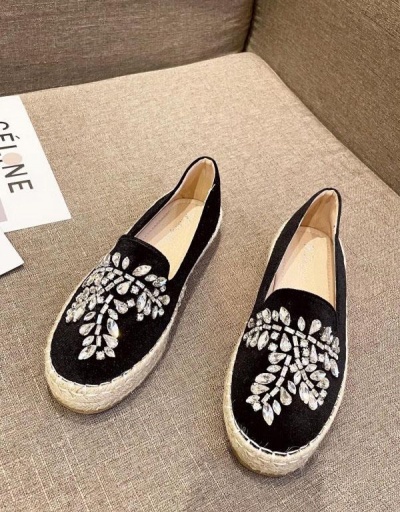 Replica Casual Latest Style Rhinestone Flats Shoes #797469 $47.32 USD for Wholesale