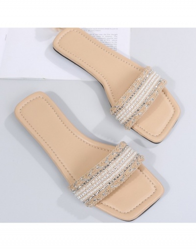 Replica  Women's Outwear Weave Flat Slippers #797474 $18.74 USD for Wholesale