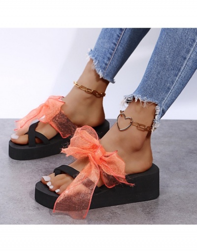 Replica  Beach Casual Bow Platform Slippers #797493 $14.34 USD for Wholesale