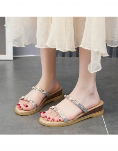 Replica  Summer  Platform Fashion Pearl Women's Slippers #797499 $28.15 USD for Wholesale