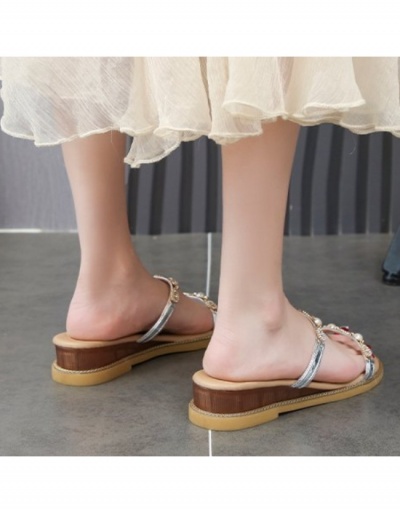 Replica  Summer  Platform Fashion Pearl Women's Slippers #797499 $28.15 USD for Wholesale