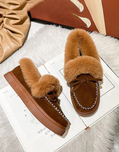 Replica Winter Plush Chunky Soles Slip On Cotton Shoes #797503 $21.42 USD for Wholesale