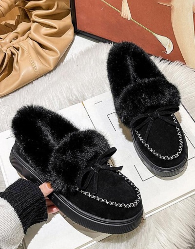 Replica Winter Plush Chunky Soles Slip On Cotton Shoes #797503 $21.42 USD for Wholesale