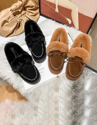 Replica Winter Plush Chunky Soles Slip On Cotton Shoes #797503 $21.42 USD for Wholesale