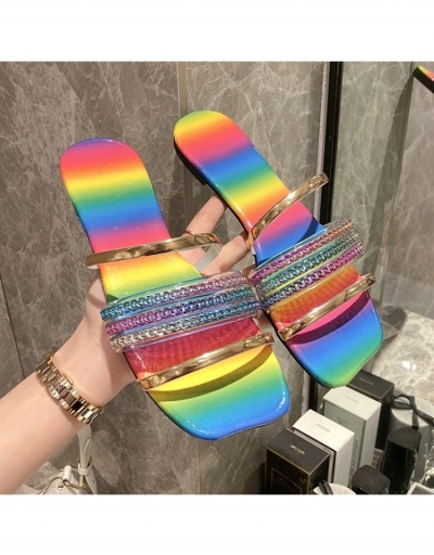  Women's Gradient Color Hollowed Out Flat Slippers #797504 $16.36 USD, Wholesale Fashion Slippers