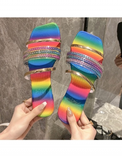 Replica  Women's Gradient Color Hollowed Out Flat Slippers #797504 $16.36 USD for Wholesale