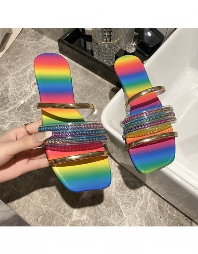 Replica  Women's Gradient Color Hollowed Out Flat Slippers #797504 $16.36 USD for Wholesale