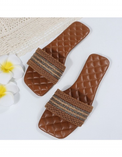 Replica  Weave Square Toe Flat Slippers For Women #797506 $20.47 USD for Wholesale