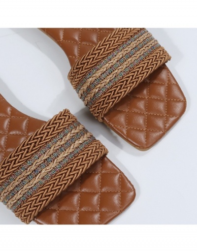 Replica  Weave Square Toe Flat Slippers For Women #797506 $20.47 USD for Wholesale