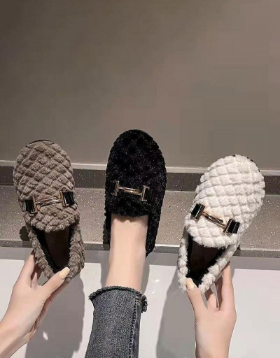 Cute Fuzzy Simple All-Match Cotton Shoes #797507 $16.36 USD, Wholesale Fashion Flats