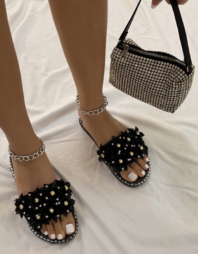 Replica  Fashion PVC Flower Rhinestone Women's Slippers #797508 $14.08 USD for Wholesale