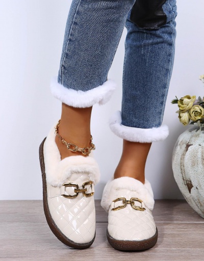 Korean Style Plush Thicken Autumn Slip On Shoes #797511 $28.08 USD, Wholesale Fashion Flats